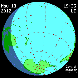 Animation of the Total Eclipse of the Sun on 2012 November 13-14